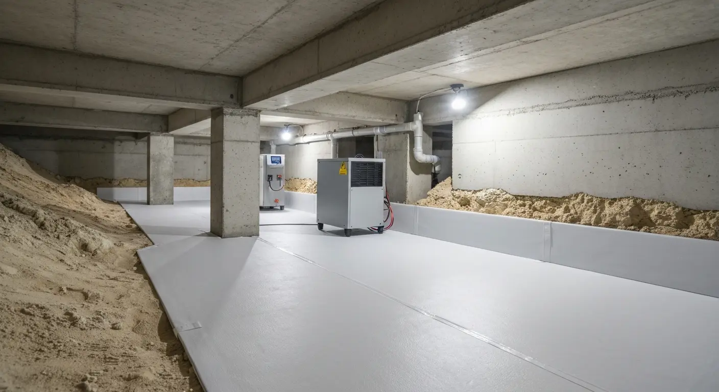 Crawl space waterproofing