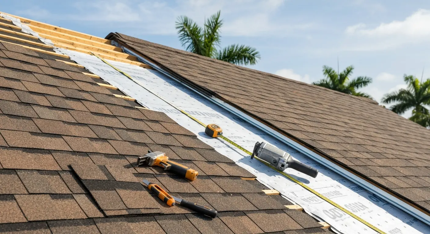 Shingle roof repair project