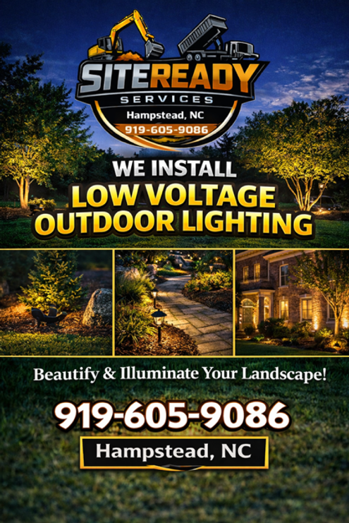 Site Ready Services outdoor lighting and palm trees