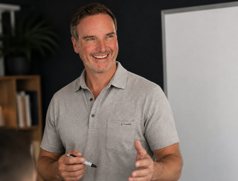 Chris teaching a live cohort session