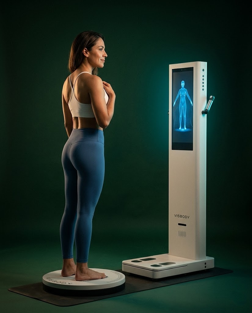 Paciente siendo escaneado con el equipo VisBody S30