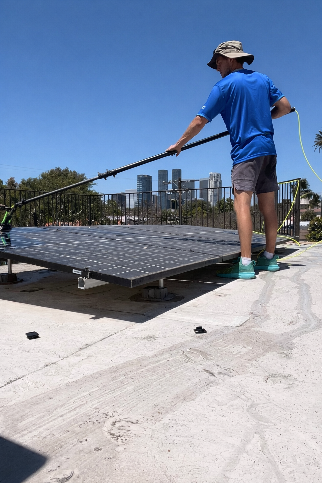 Professional solar panel cleaning in Huntington Beach Orange County