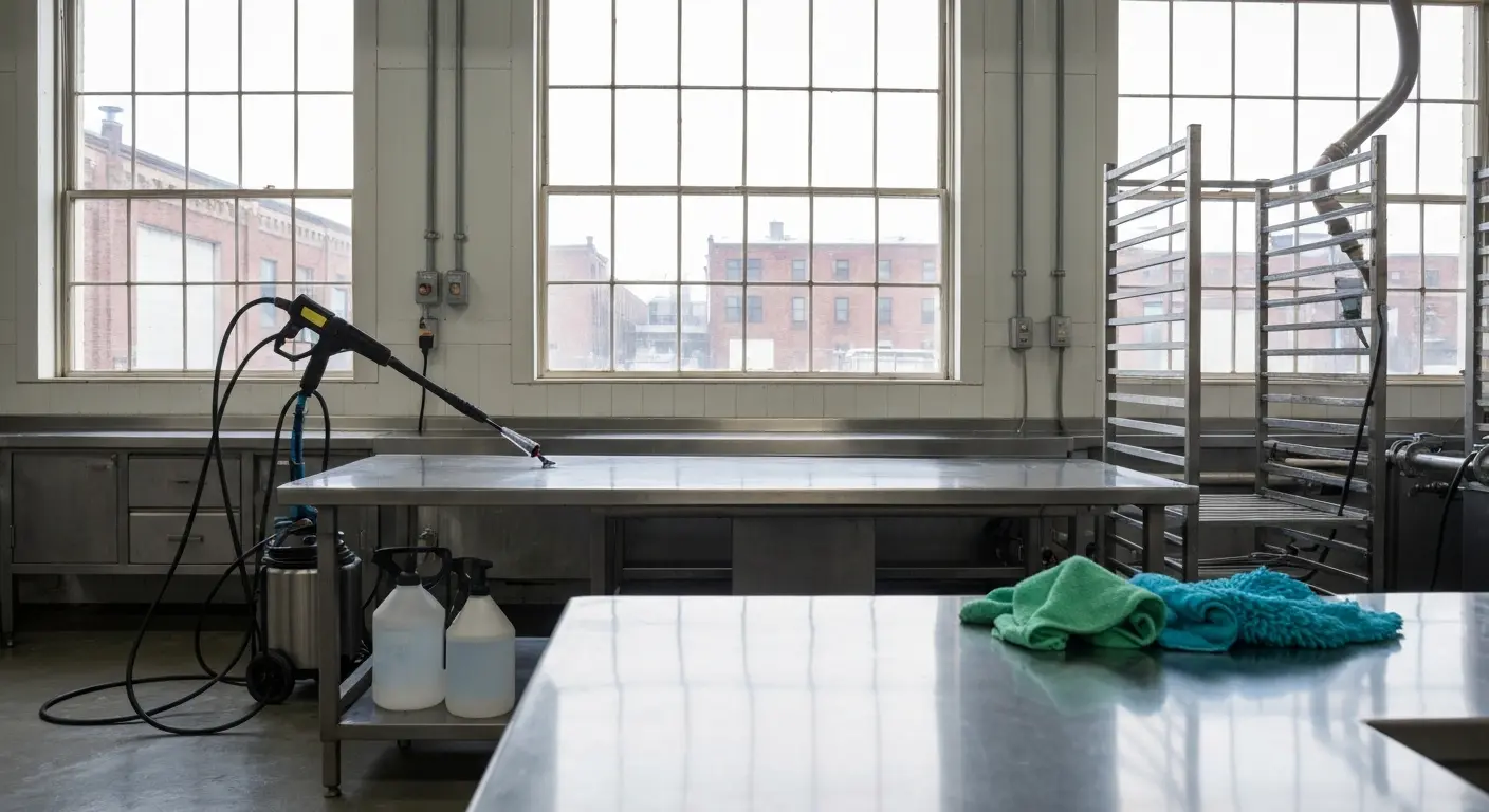 Food processing facility cleaning