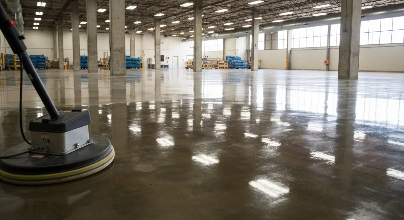 Industrial floor waxing