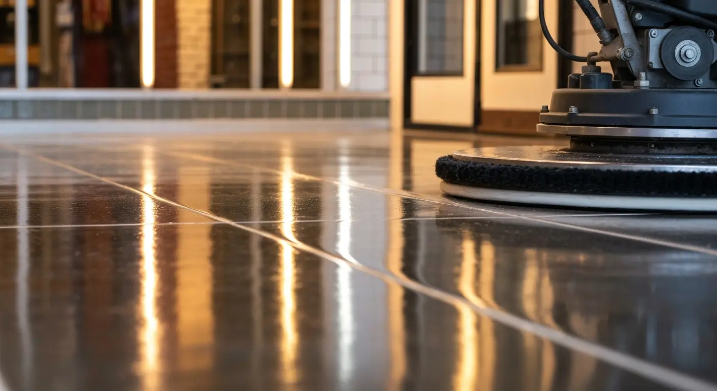 Commercial floor waxing and polishing