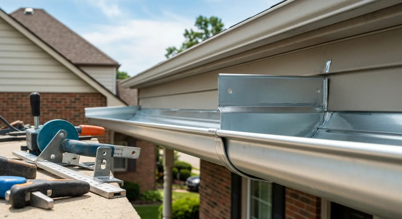 Seamless gutter installation