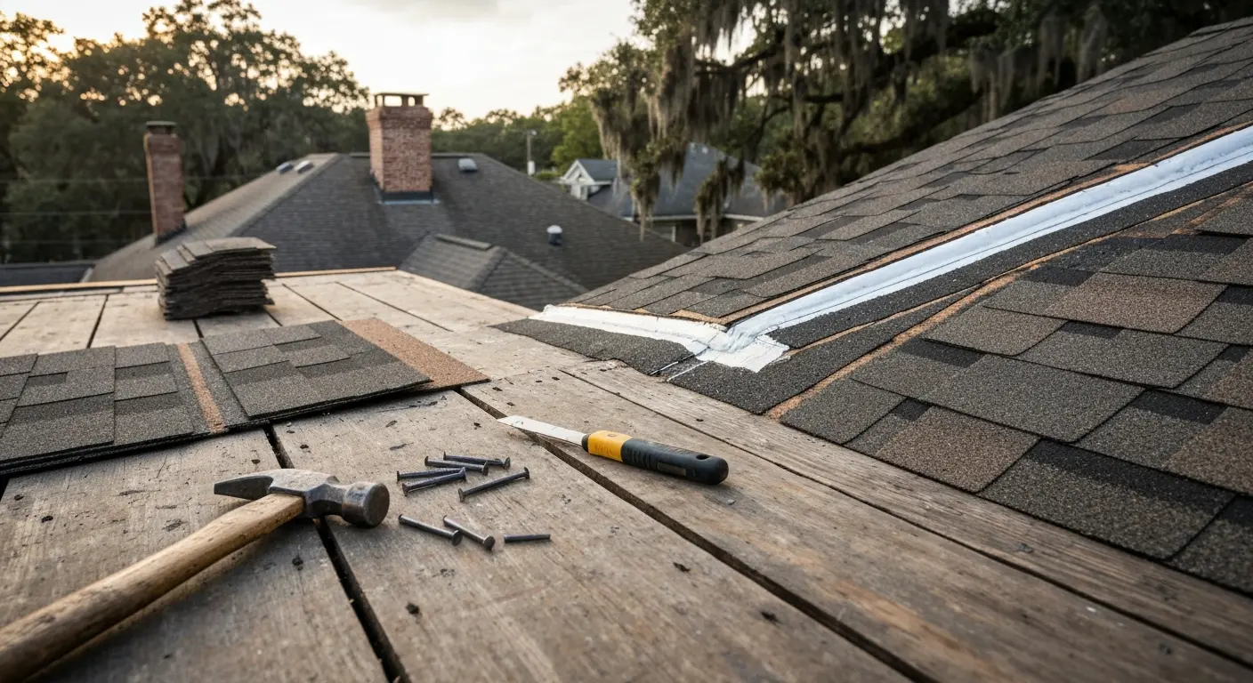 Roof repair work