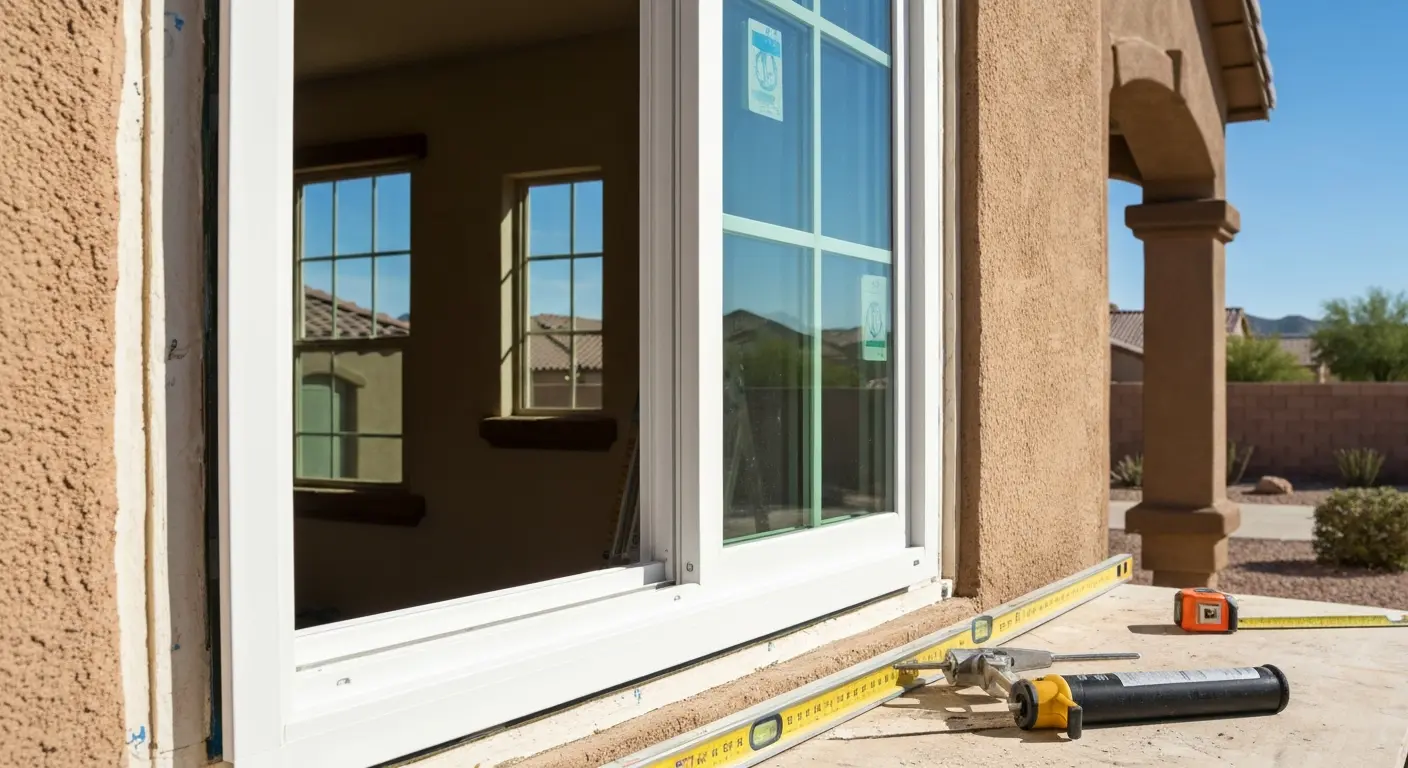 Vinyl window installation in Henderson