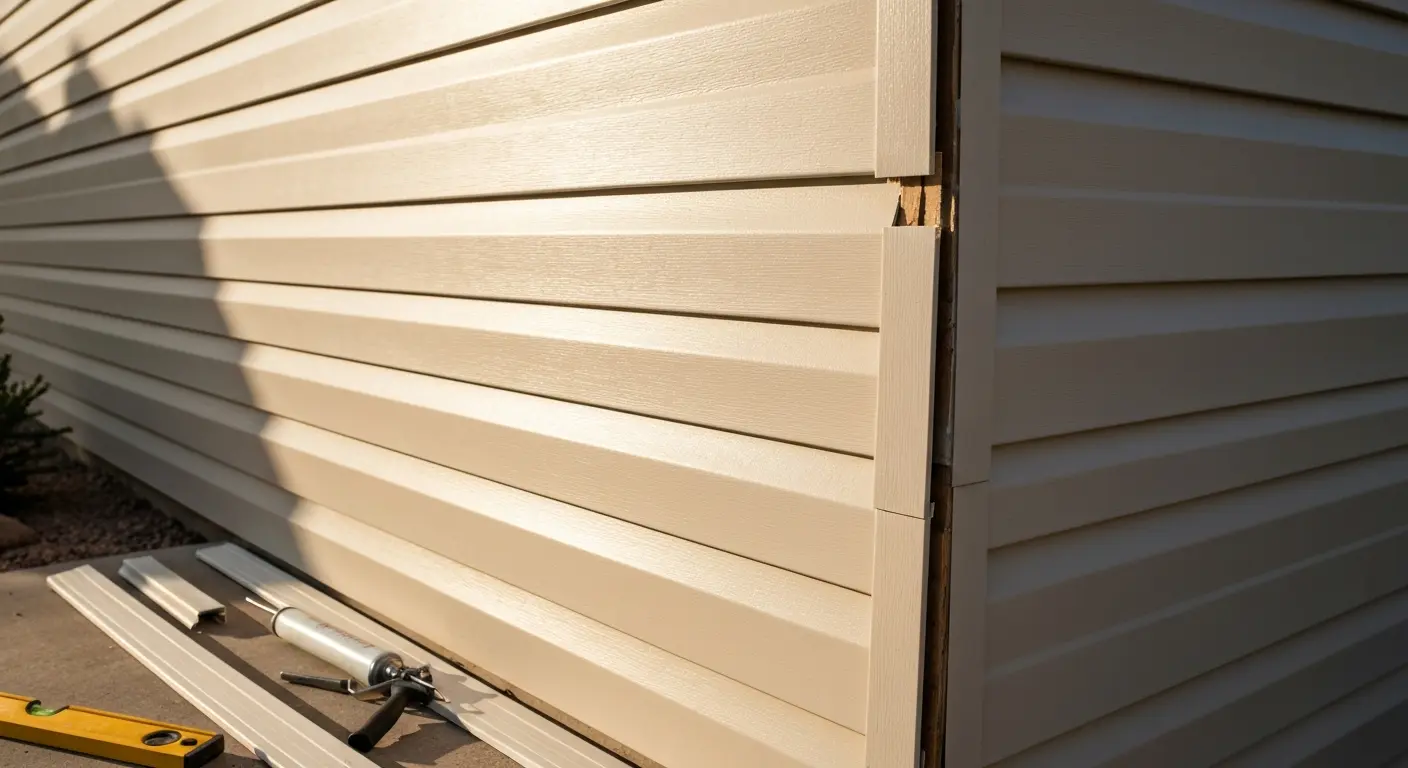 Vinyl siding repair work