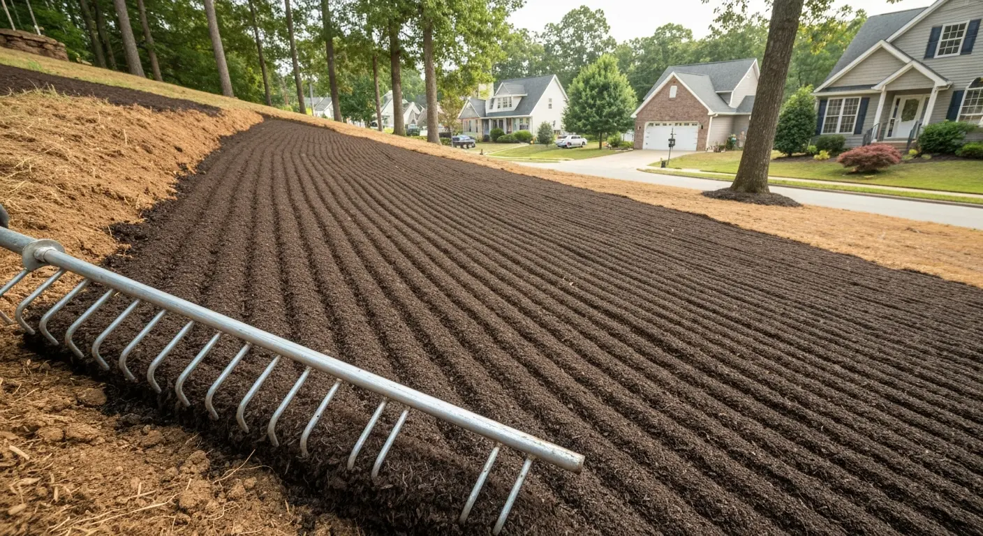 Slope stabilization with protective mulch layer