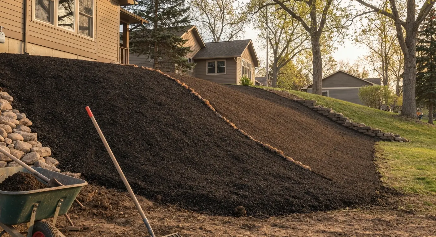Slope stabilization after mulching