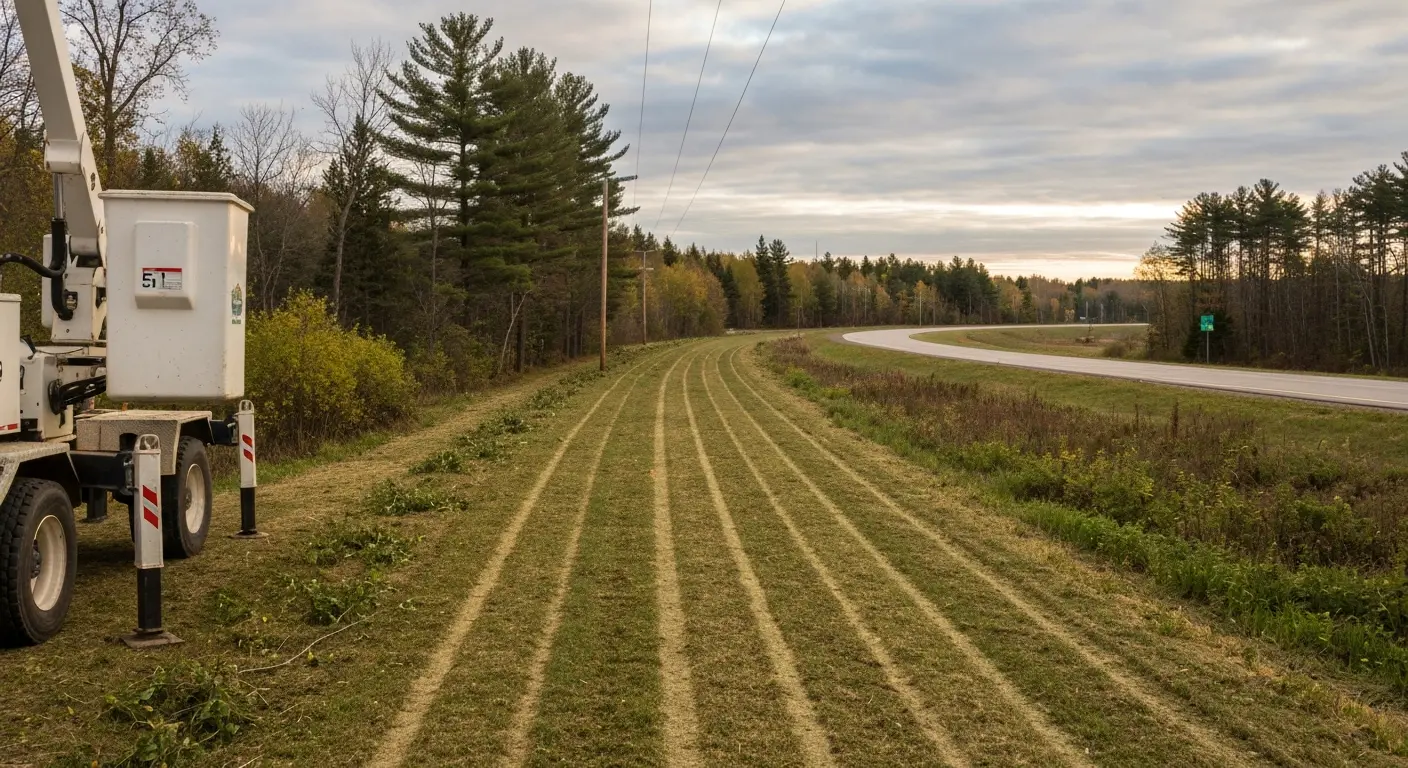 Right-of-way clearing along utility lines