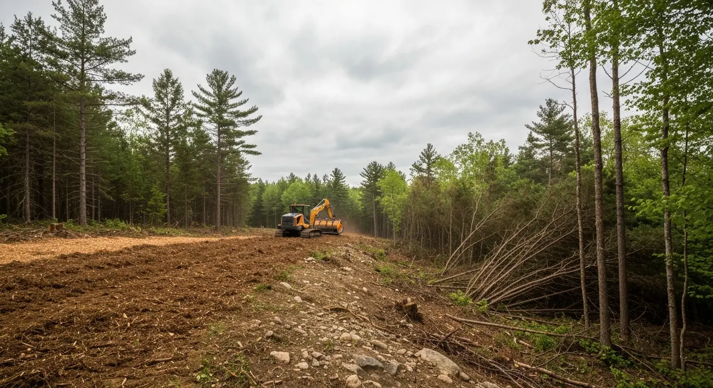 Forestry mulching equipment at work on Eagle River property