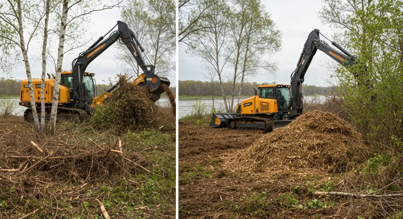 Forestry mulching equipment in action