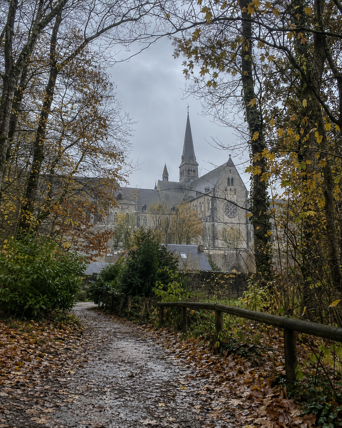 Maredsous Abbey in autumn