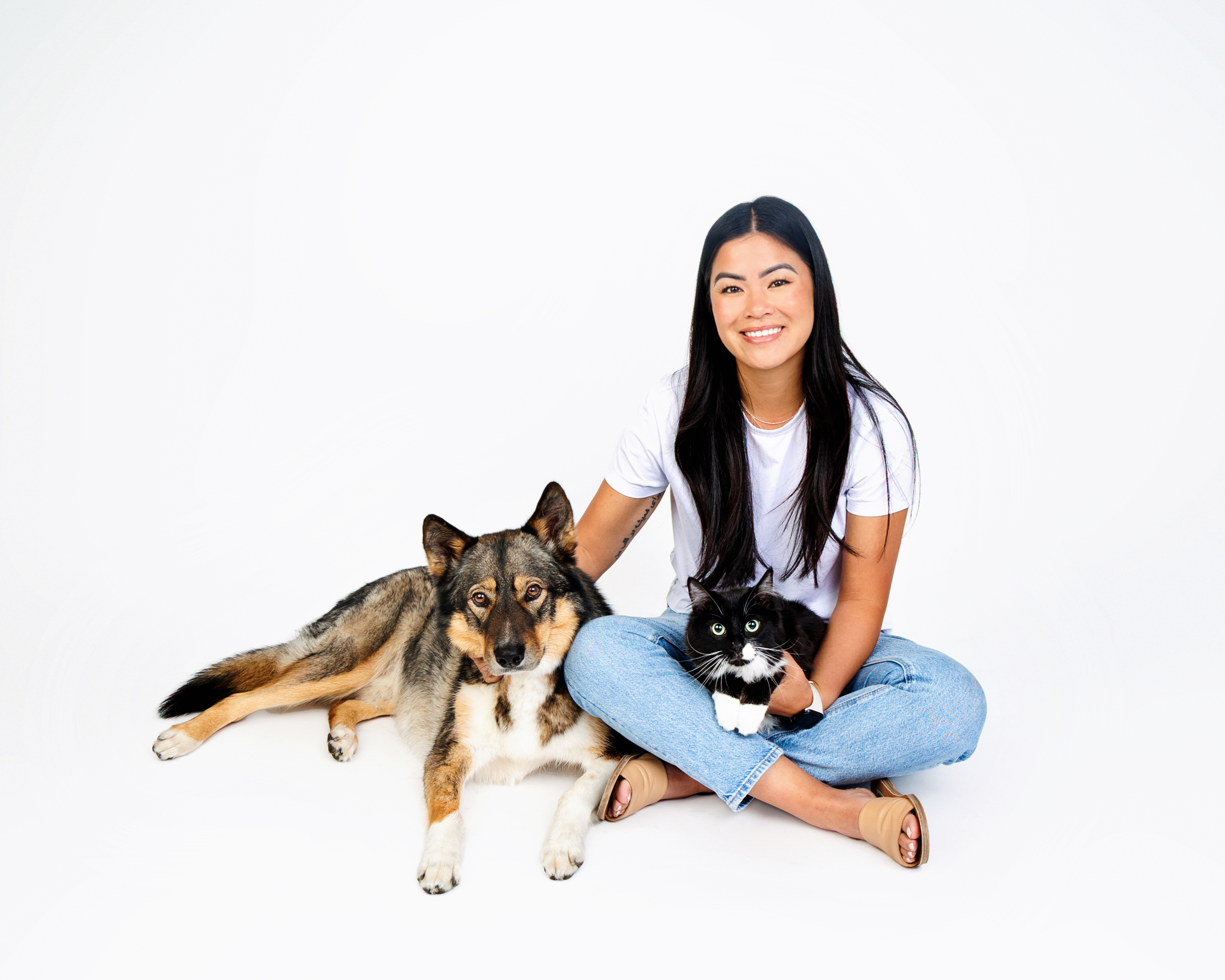 Client with her dog and cat