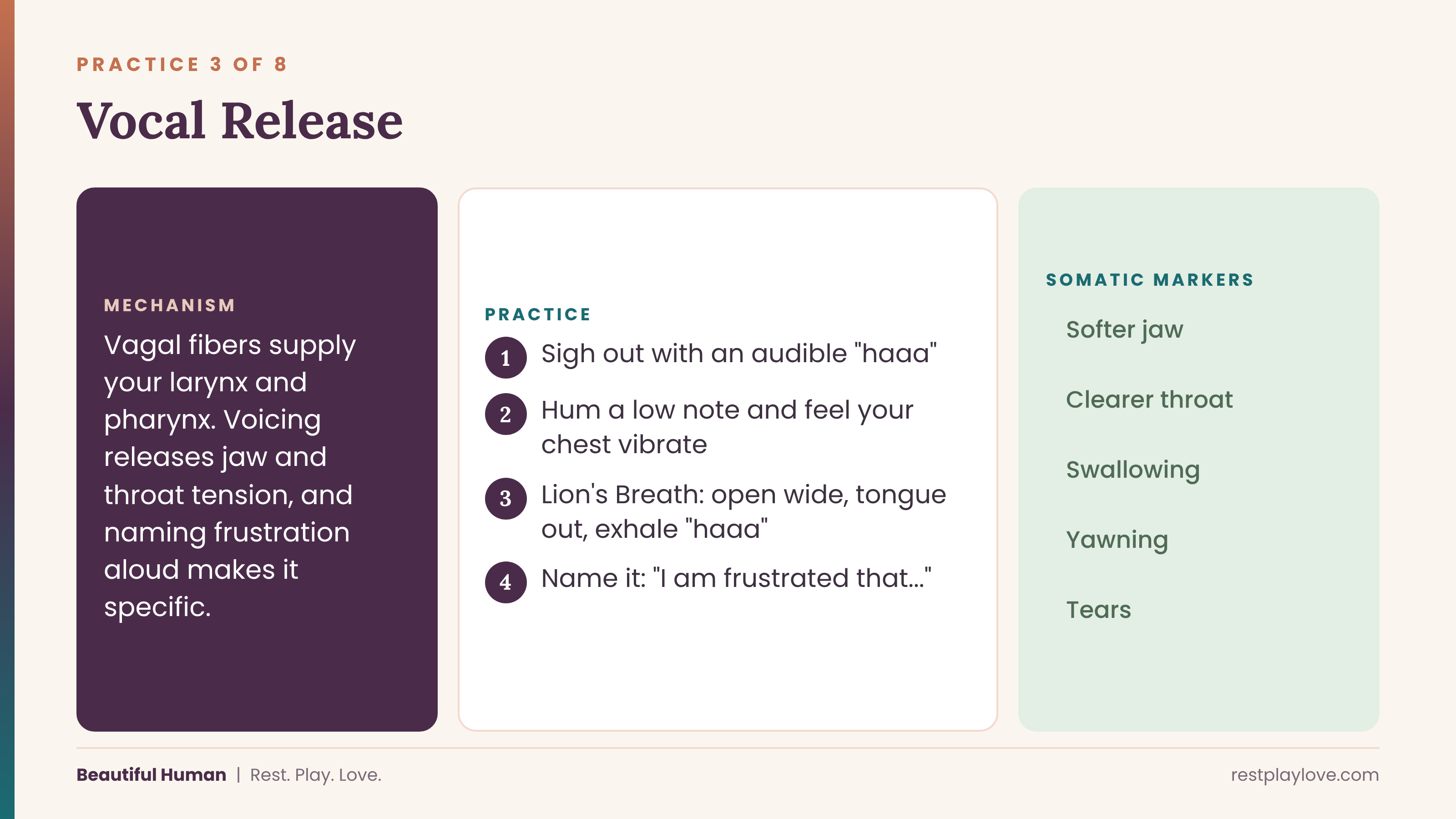 Practice 3: Vocal release Practice 3: Vocal release