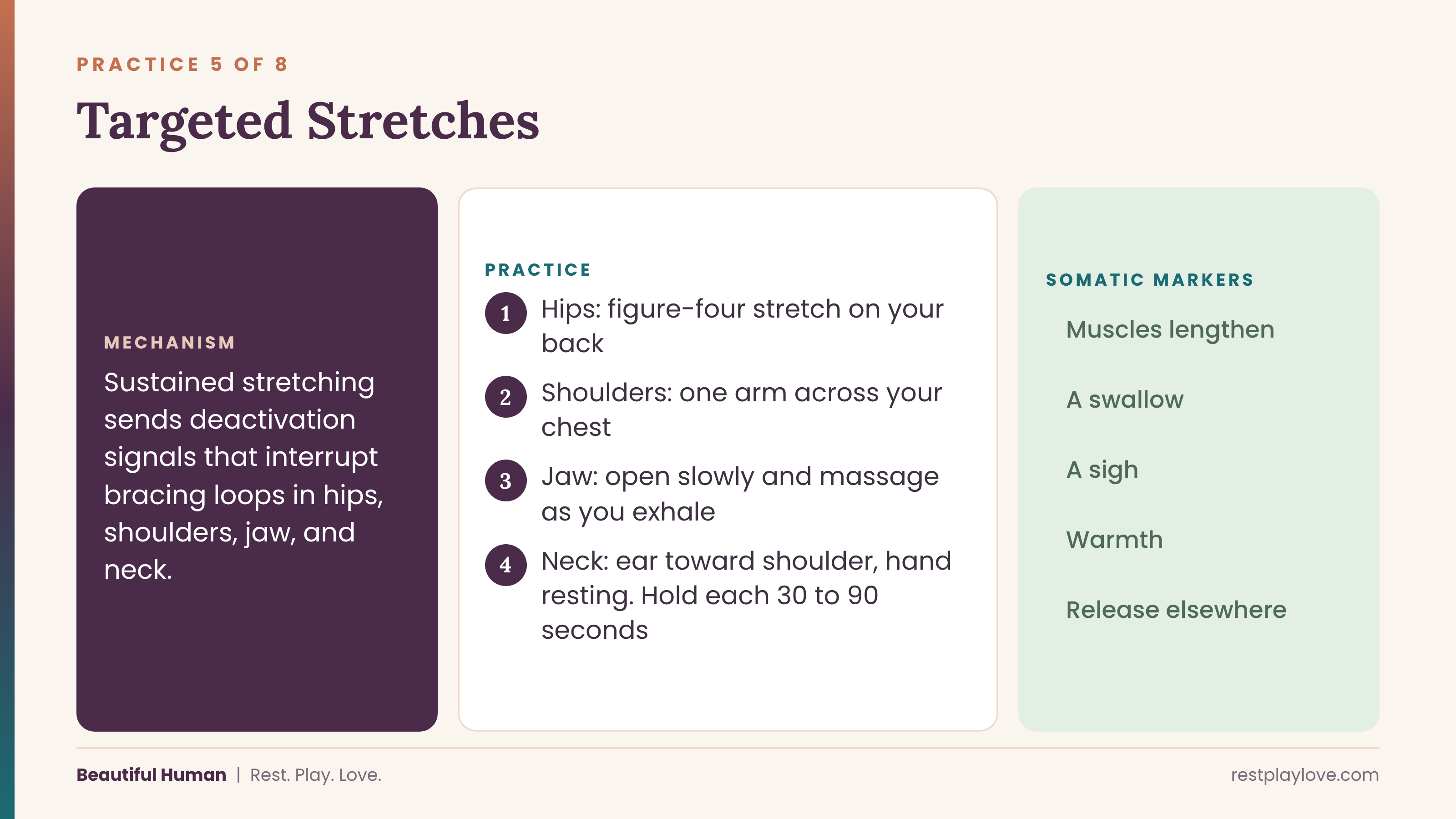 Practice 5: Targeted stretches Practice 5: Targeted stretches