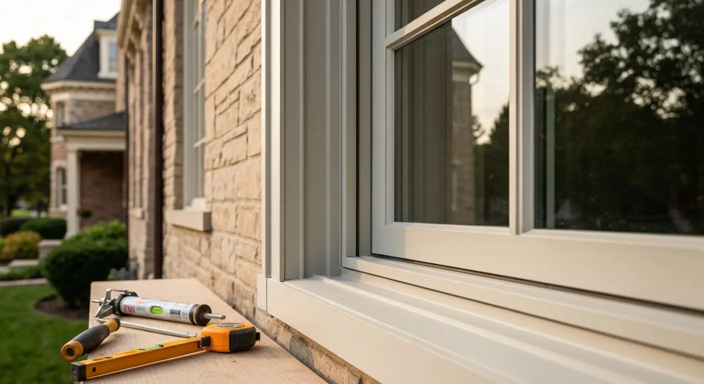 Andersen window installation in luxury home