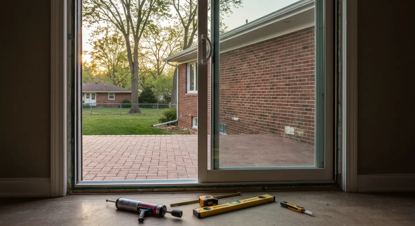 Sliding patio door installation