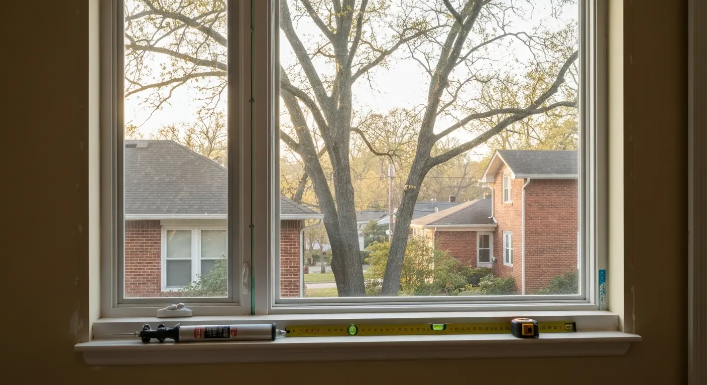 Andersen window installation in residential home