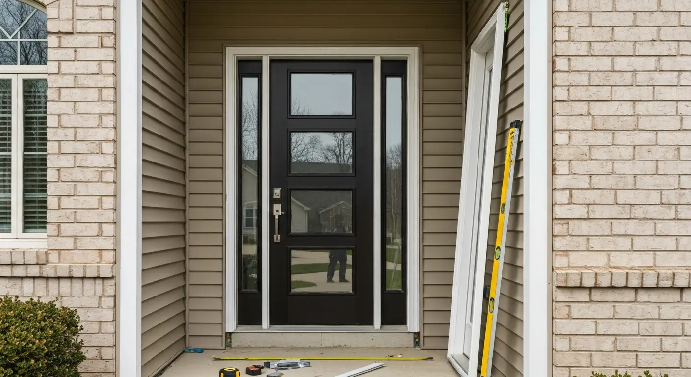 Modern entry door installation