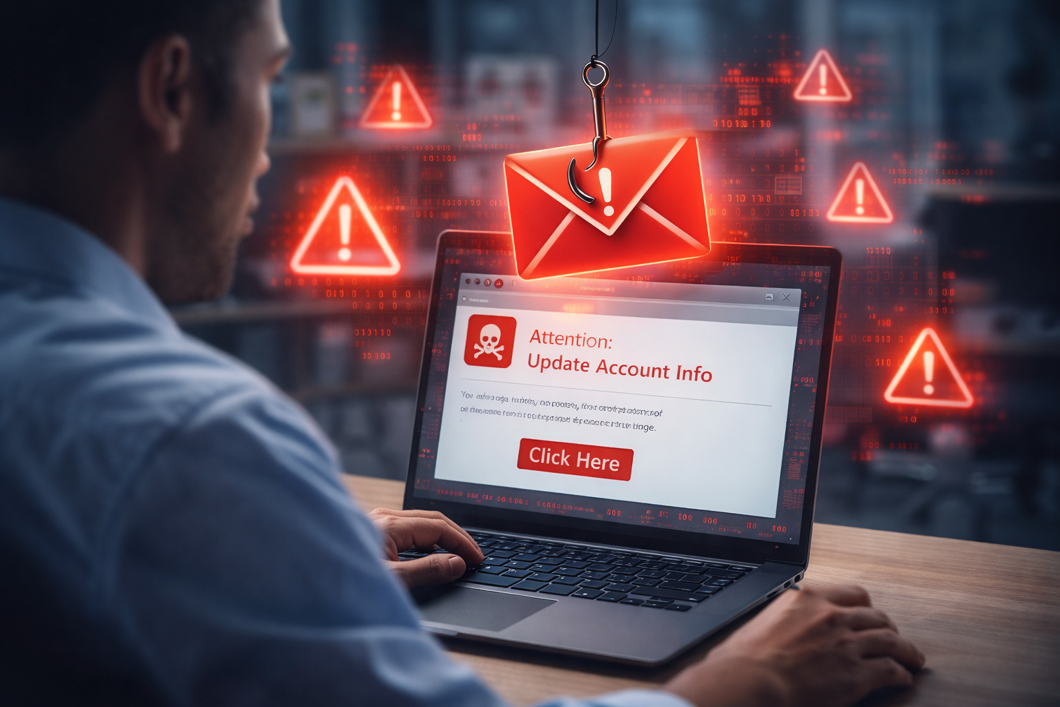 Phishing attack on a business professional Phishing attack on a business professional