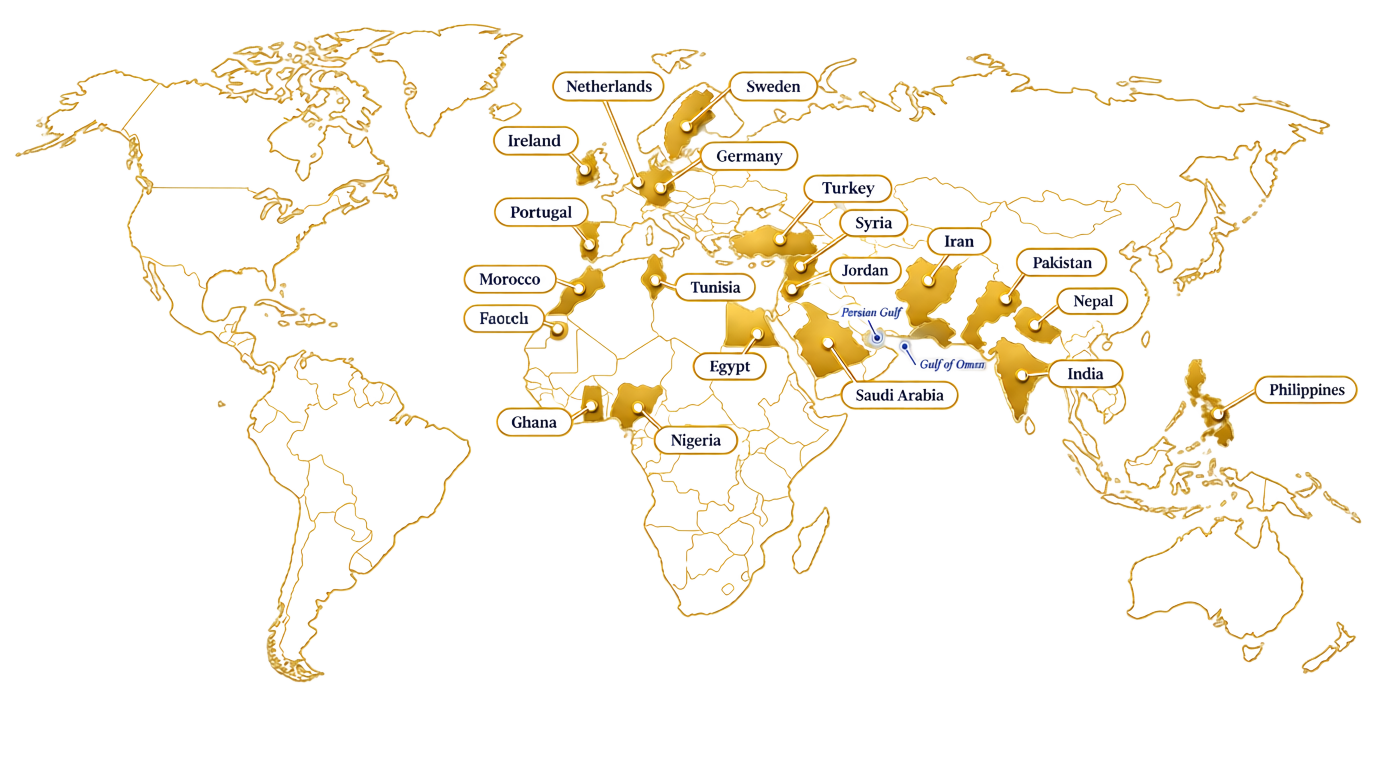 Map of the countries Sara has served clients in