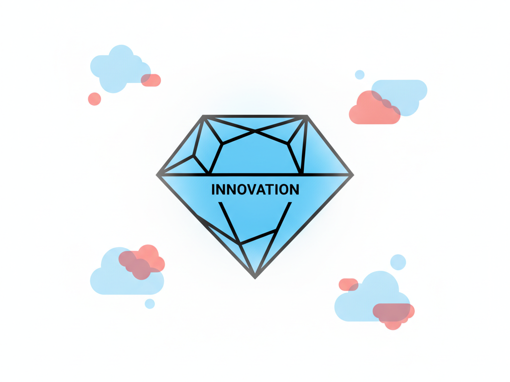 Stylized illustration of one glowing, clearly defined geometric shape at the center surrounded by faded scattered cloud shapes, representing one explicitly named skill versus vague, unfocused concepts