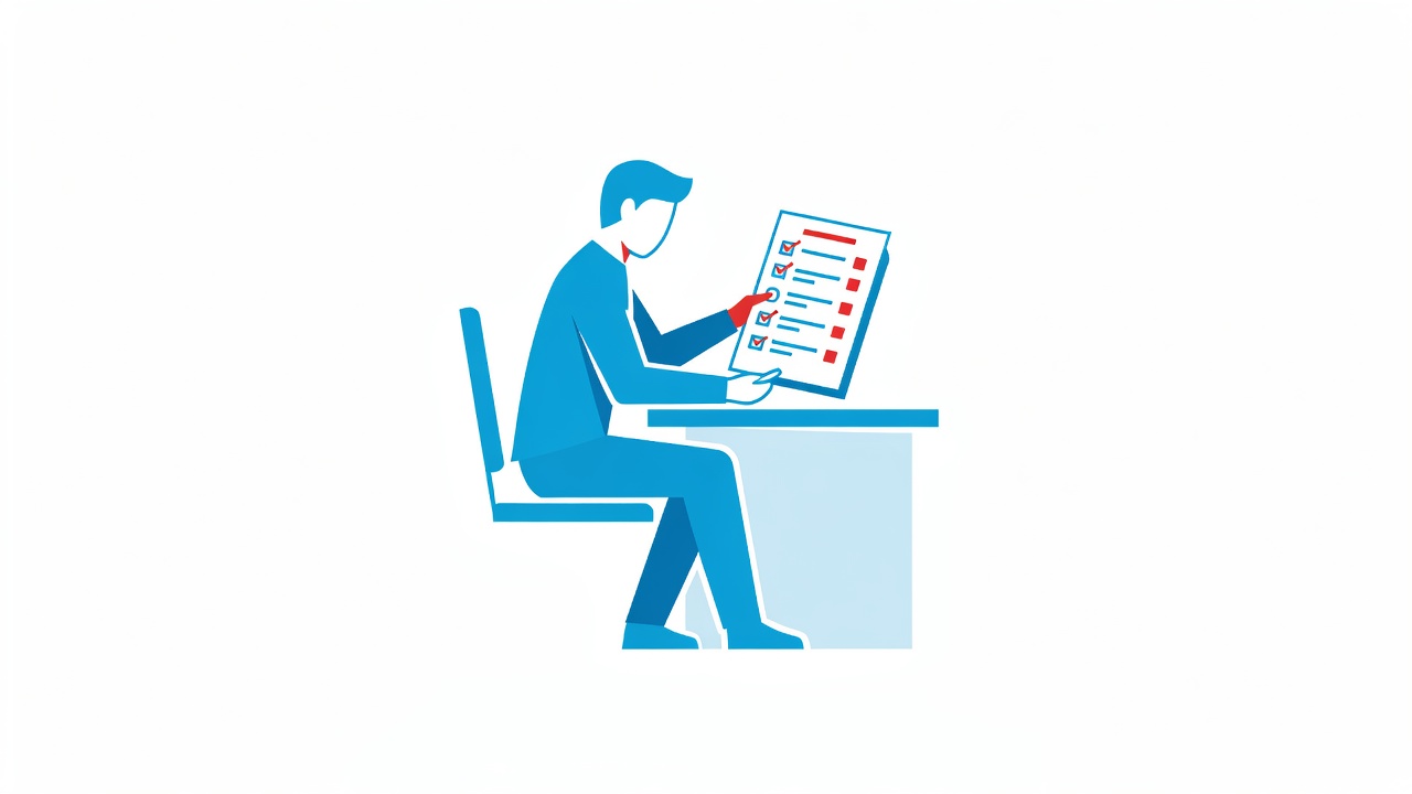 School administrator reviewing an implementation checklist