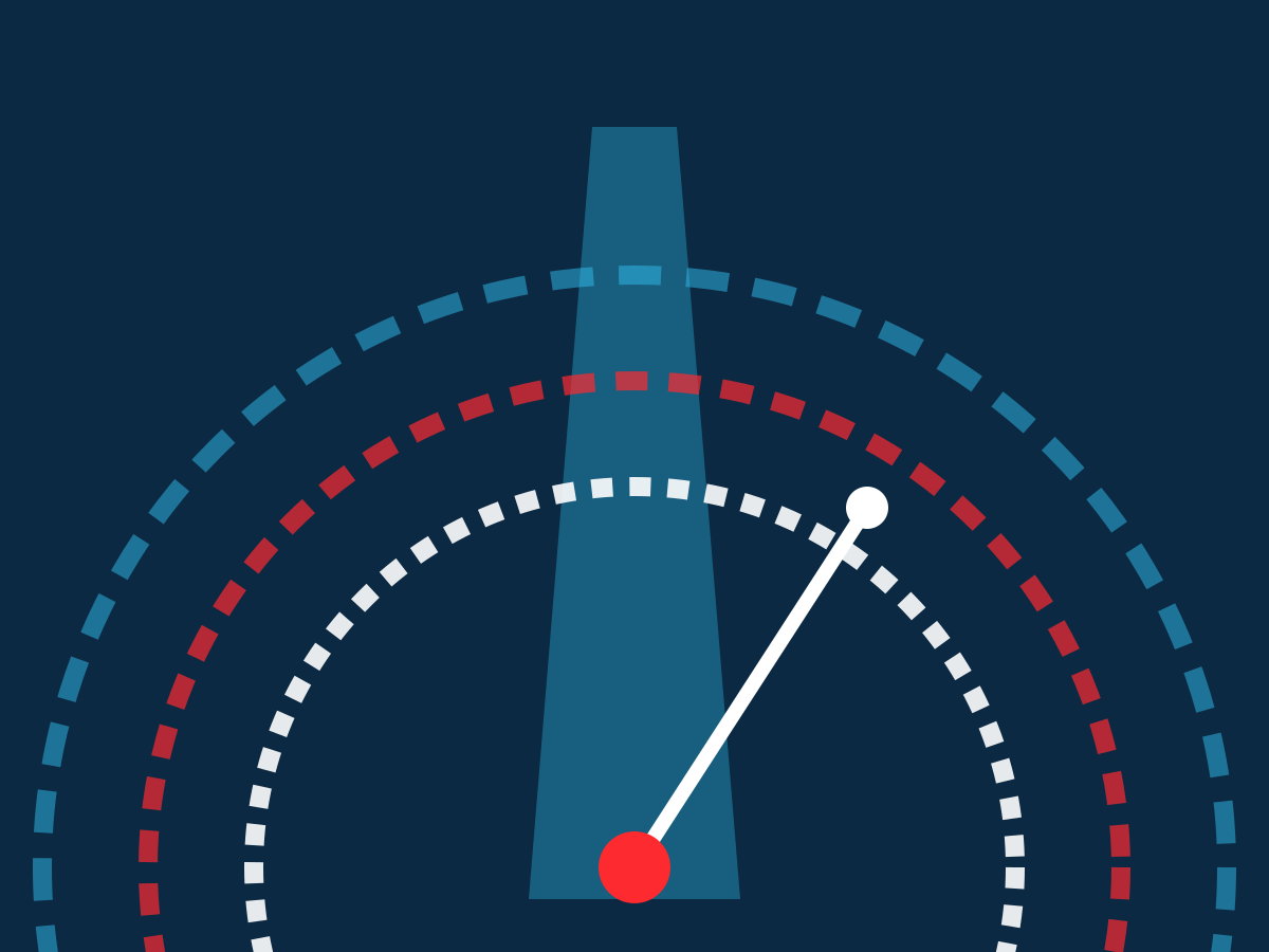 Illustration of a stepped dial widening into a lane, representing the scaffolded independence model for teaching teen responsibility