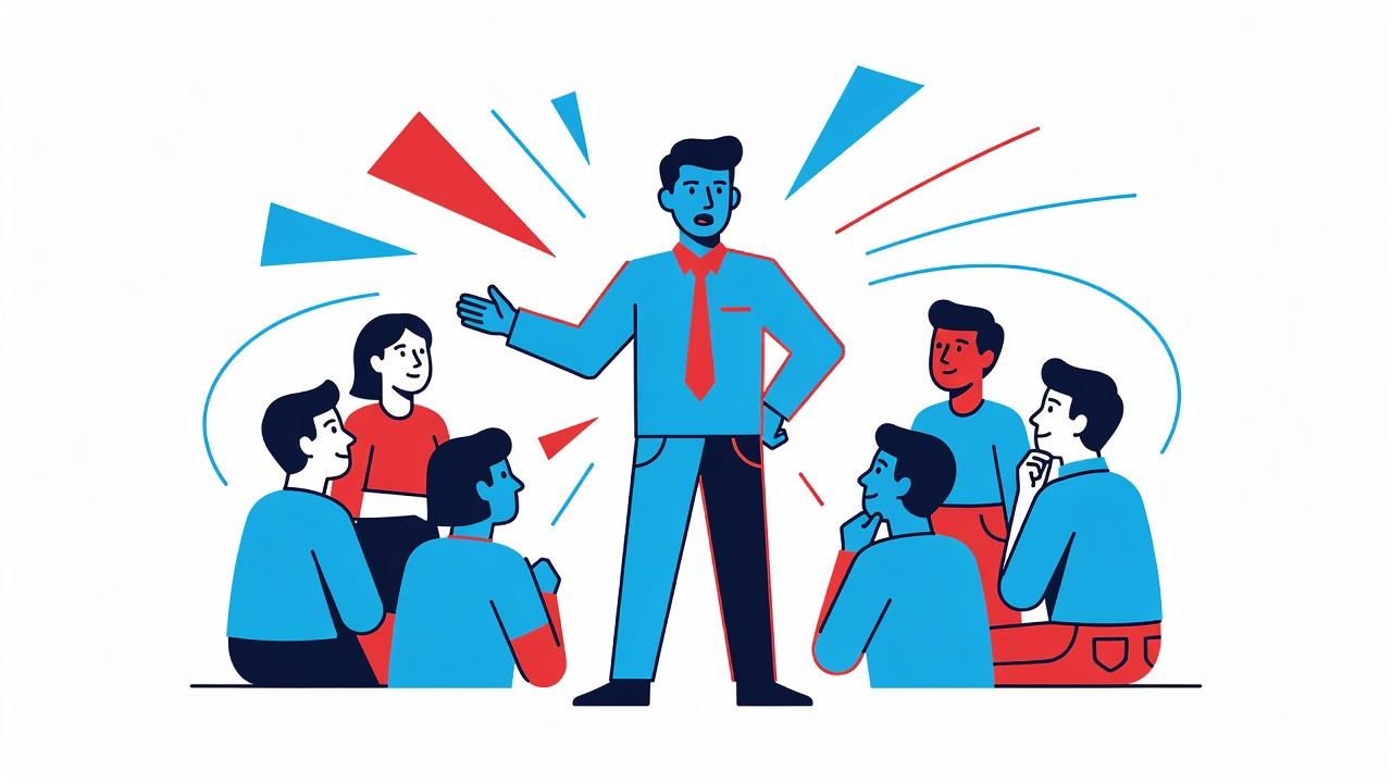 High school student speaking confidently to a group