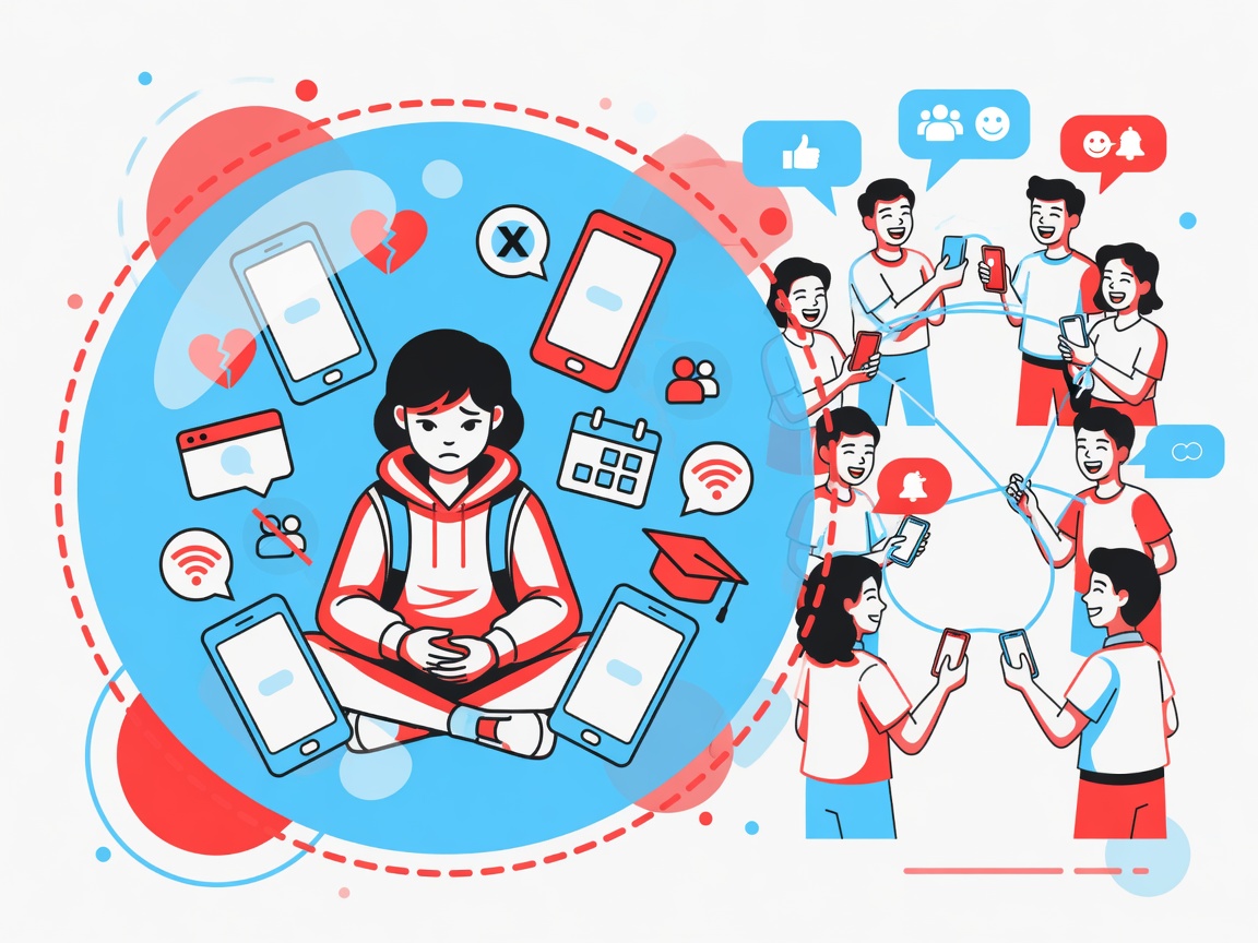 Students using smartphones instead of connecting face-to-face Students using smartphones instead of connecting face-to-face