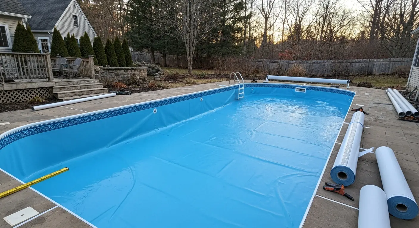 New pool liner installation