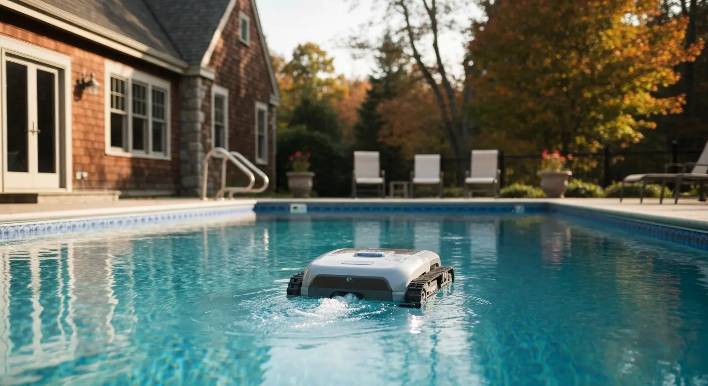Robot pool vacuum in operation