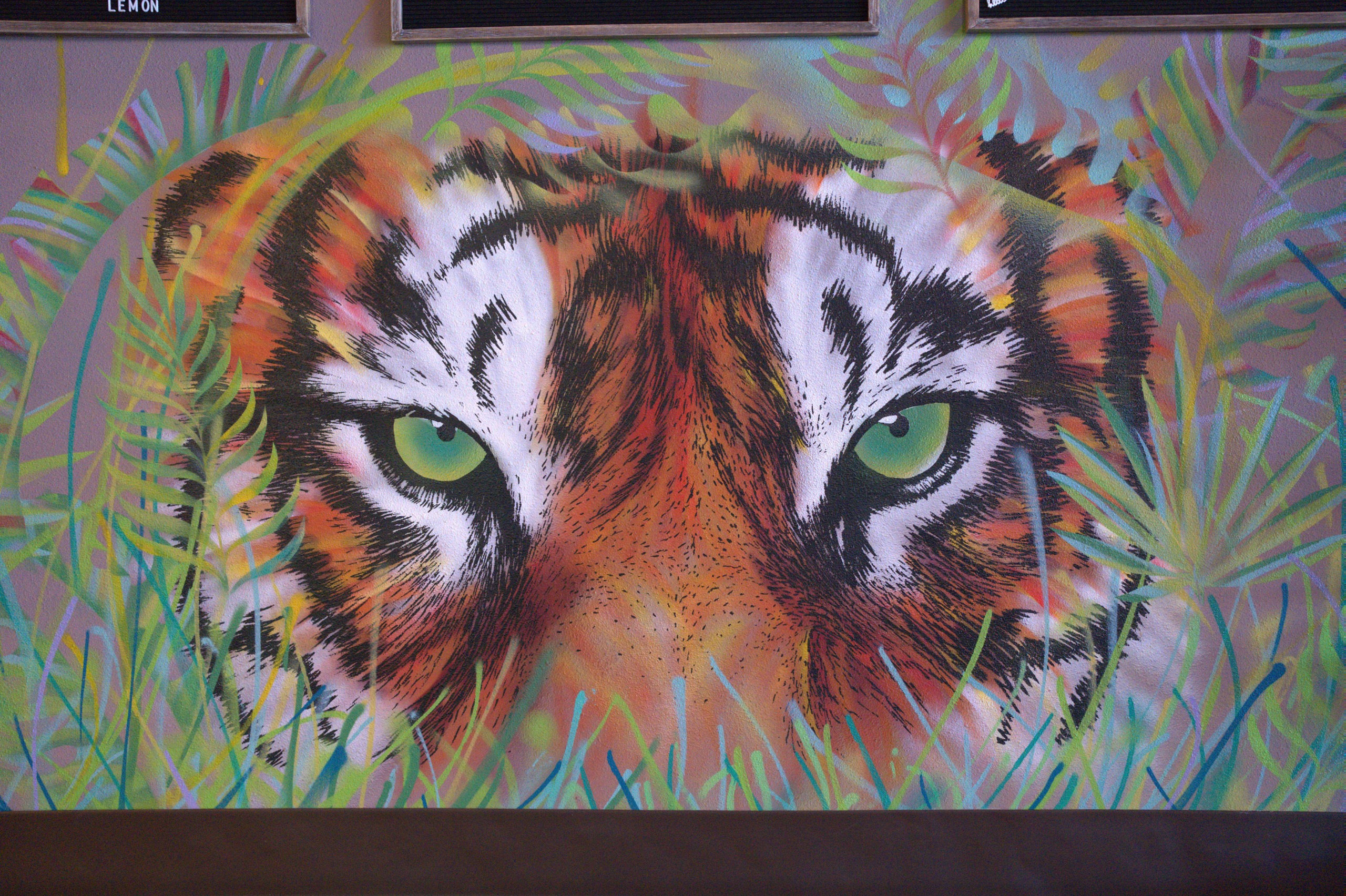 TG Cafe tiger mural