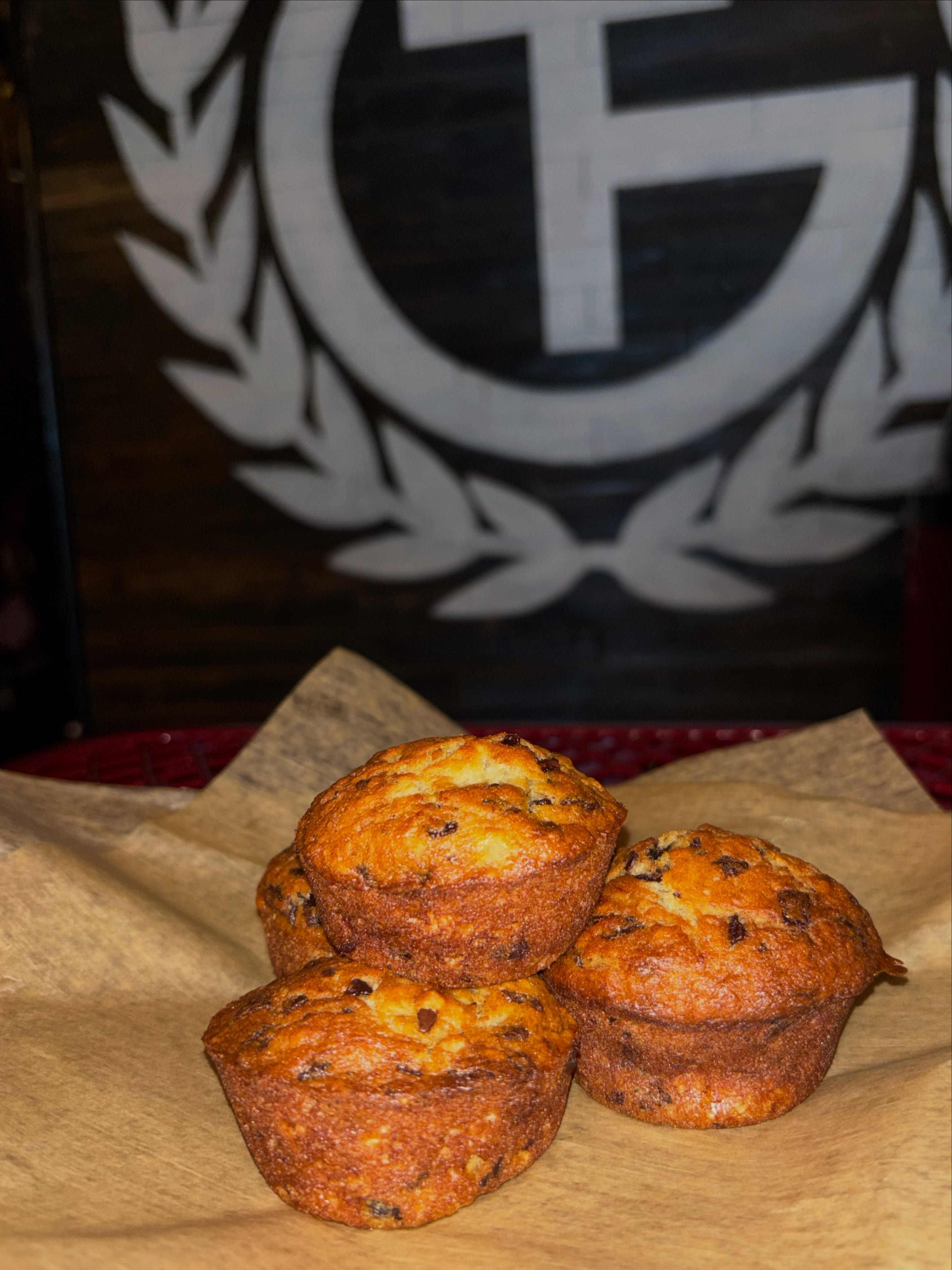 Chocolate chip muffins at TG Cafe