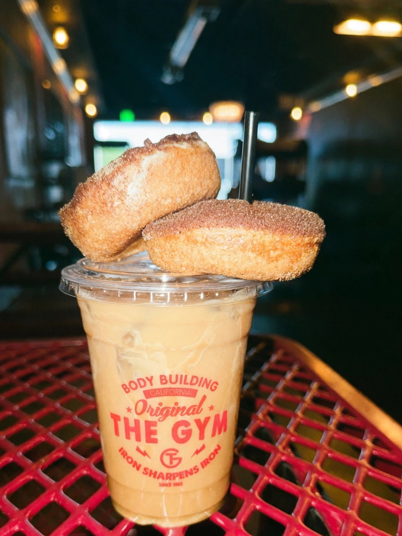 Mushroom coffee and donuts at TG Cafe