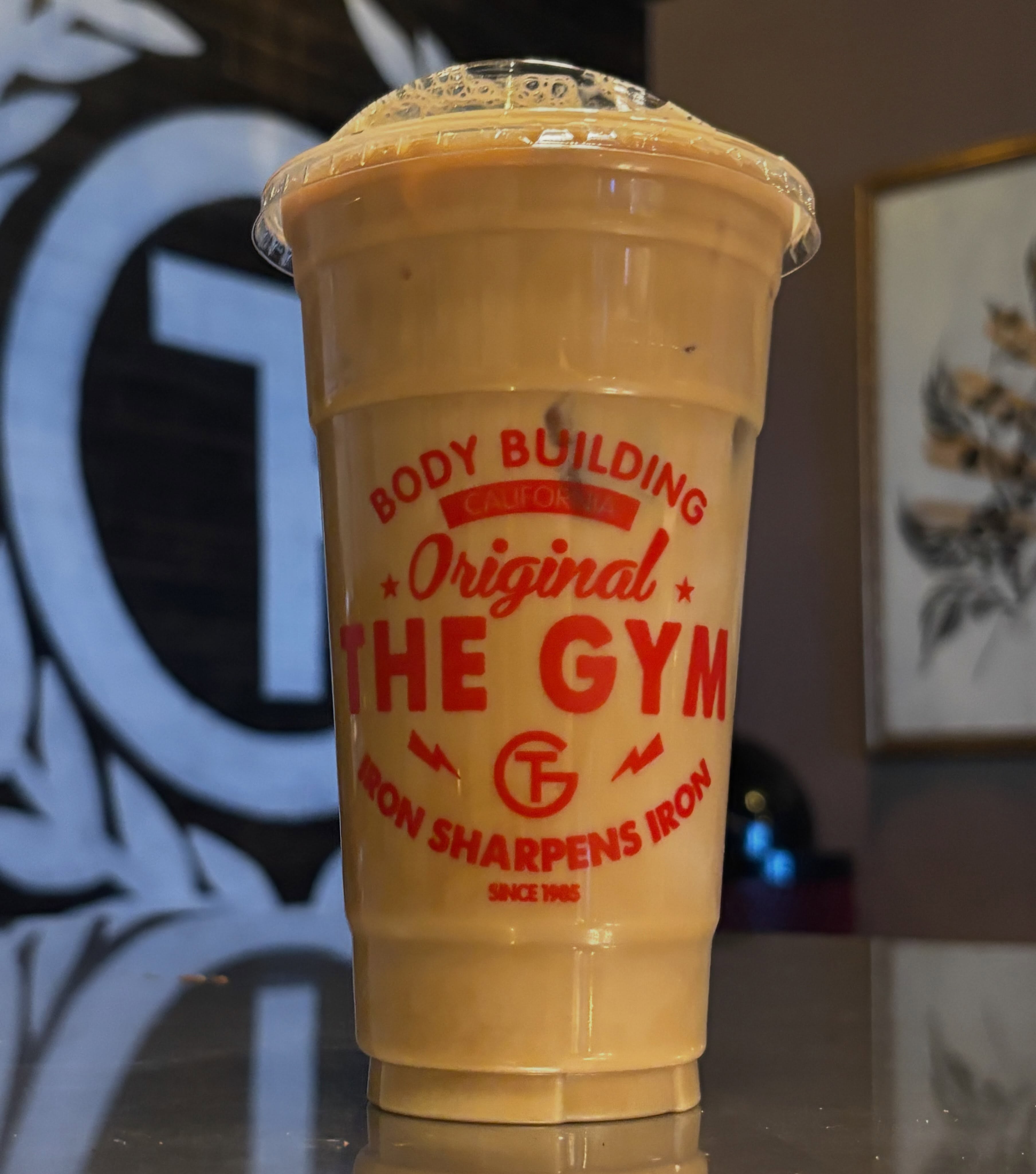 Iced vanilla latte at TG Cafe
