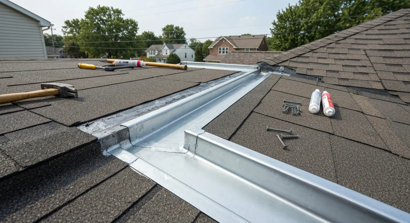 Roof leak repair work