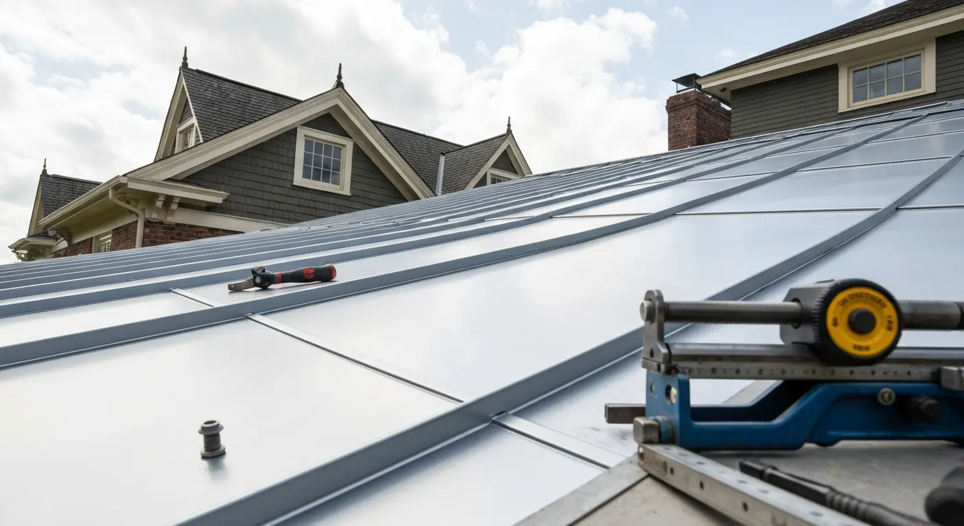 Metal roofing installation