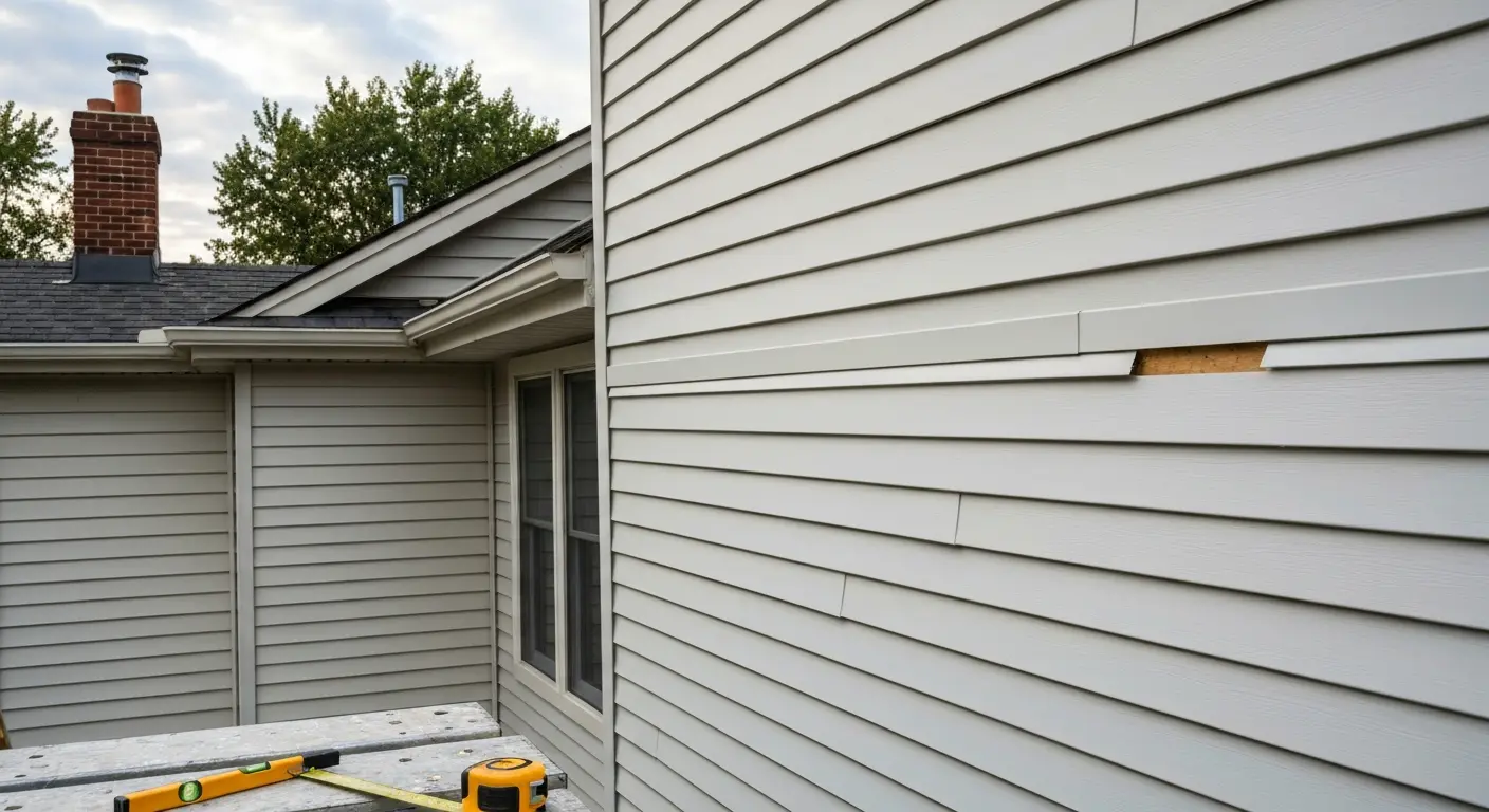 New siding installation
