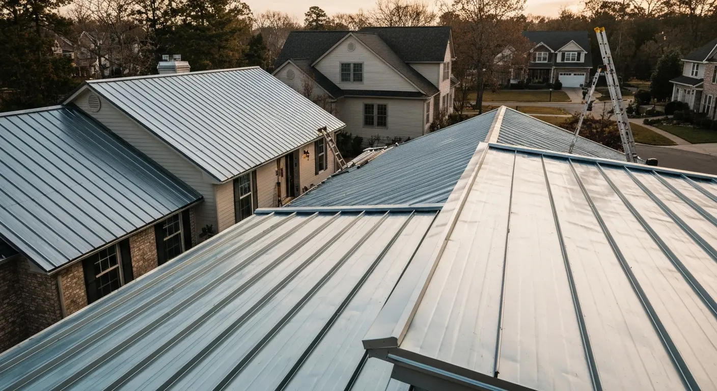 Metal roofing installation