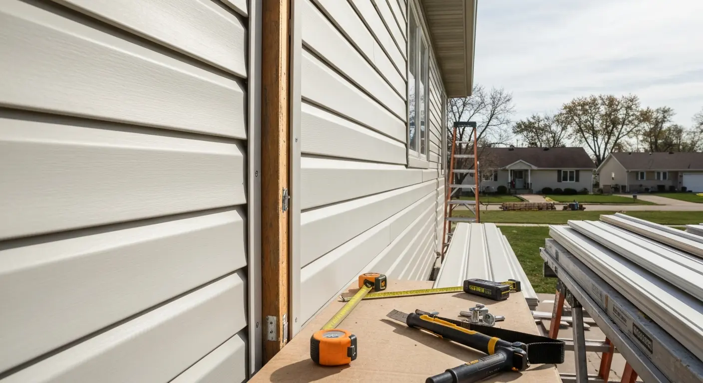 New siding installation