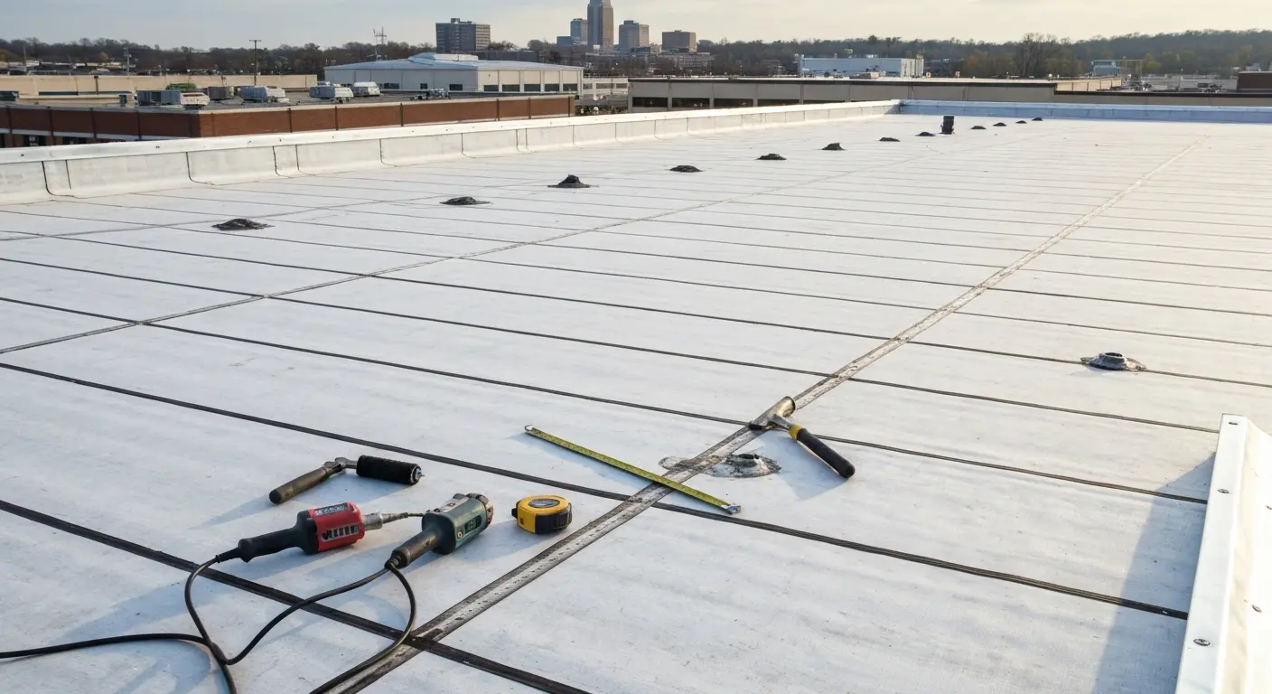 New flat roof installation