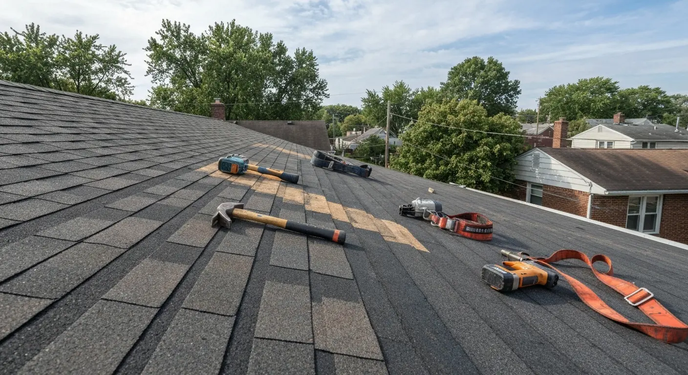 Storm damage roof repair