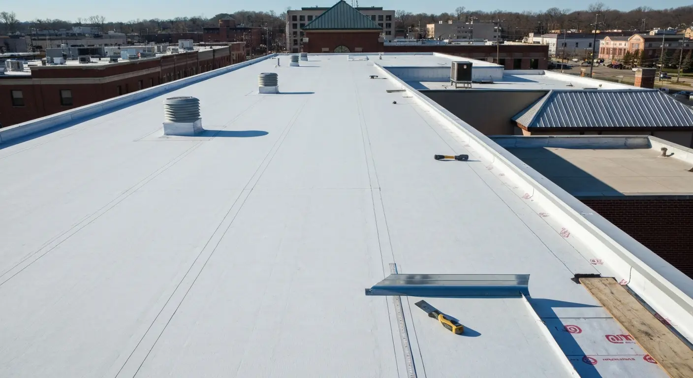Flat roof TPO installation and maintenance