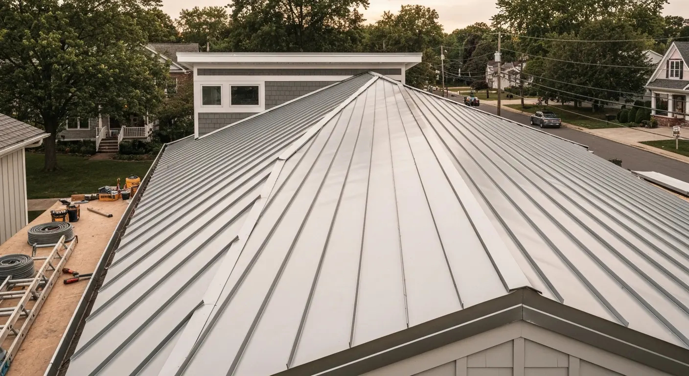 Metal standing seam roofing