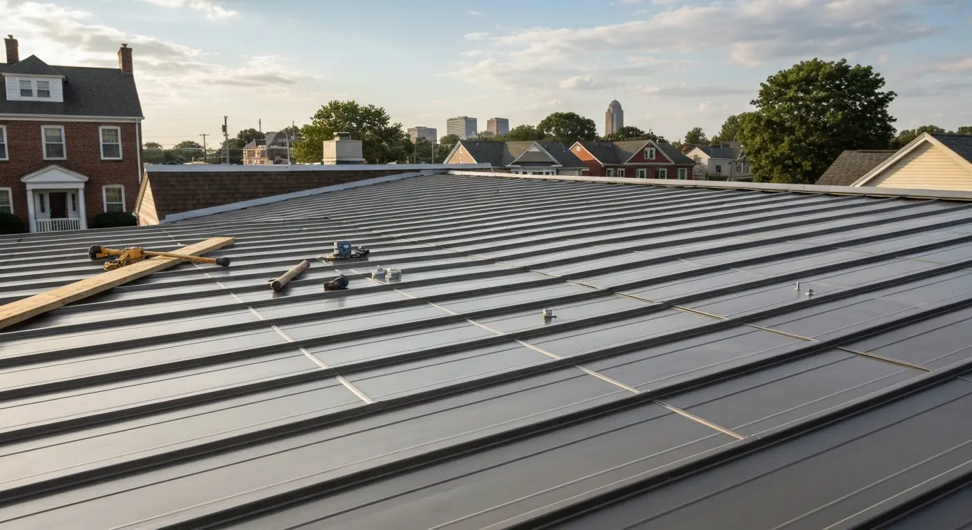 Metal roof installation in Dayton