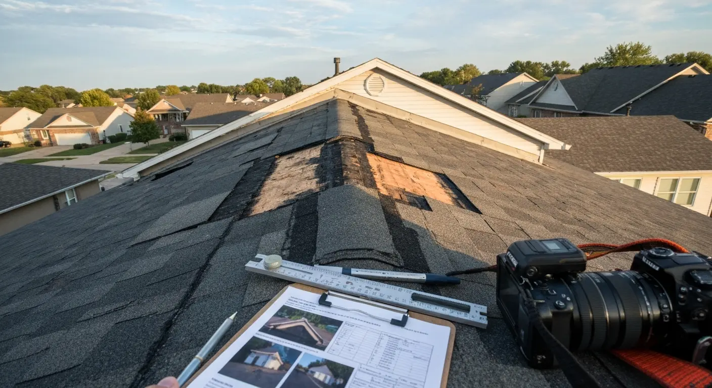 Storm damage roof inspection